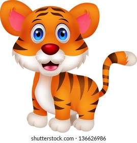 Cute baby tiger cartoon