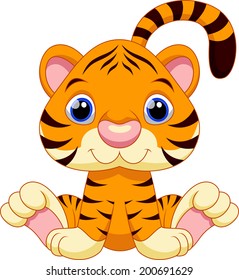 Cute baby tiger cartoon
