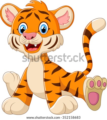 Download Cute Baby Tiger Cartoon Stock Vector (Royalty Free ...