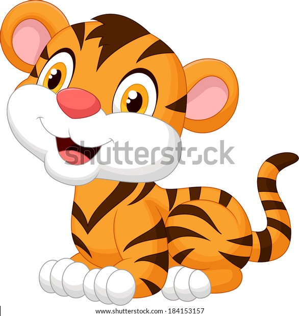 Joli Dessin Sur Le Bebe Tigre Image Vectorielle De Stock Libre De Droits