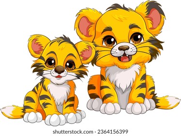 Cute Baby Tiger Cartoon Character illustration
