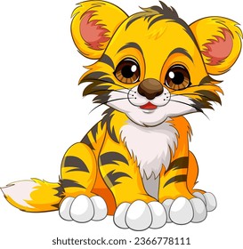 Cute Baby Tiger Cartoon Character illustration