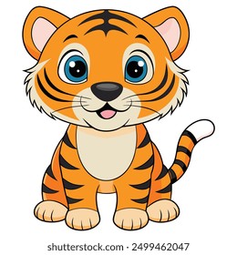 Cute baby tiger cartoon vector art 01