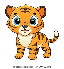 Cute baby tiger cartoon vector art