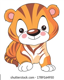 Cute baby Tiger Design Vector Illustration.