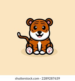 Cute Baby tiger Logo Design