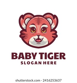 Cute Baby Tiger Logo Design