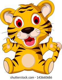 cute baby tiger posing