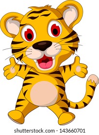 cute baby tiger posing