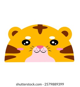 cute baby Tiger vector, cartoon baby Tiger face, drawing baby Tiger face easy and simple. Cute Tiger vector design