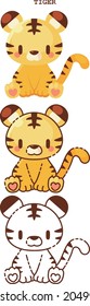 Cute baby tiger vector illustration