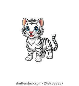 cute baby tiger vector illustration
