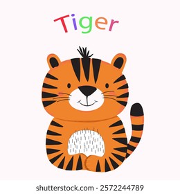 Cute Baby Tiger Vector Illustration for children book or accessories