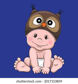 Cute baby or toddler boy vector illustration