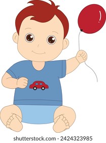 Cute baby or toddler boy vector illustration