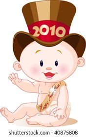Cute baby in a top hat