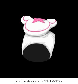 Cute baby top hat isolated on black background