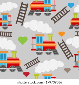 cute baby train seamless