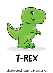 Cute baby t-rex standing. Vector illustration for t shirt design, print, poster, icon, web, graphic designs.