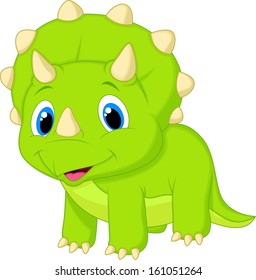 Cute baby triceratops cartoon