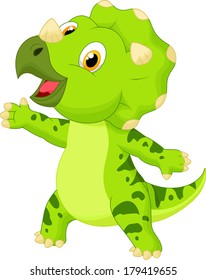 Cute baby triceratops cartoon