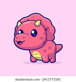 Cute Baby Triceratops Dino Cartoon Vector Icon Illustration.
Animal Nature Icon Concept Isolated Premium Vector. Flat
Cartoon Style