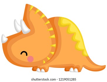 a cute baby triceratops looking left