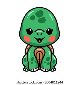 Cute baby turtle cartoon sitting