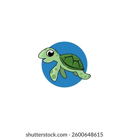 Cute baby turtle illustration design.
