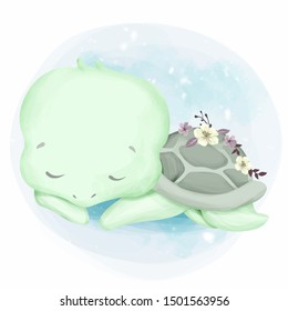 cute baby turtle to sleep