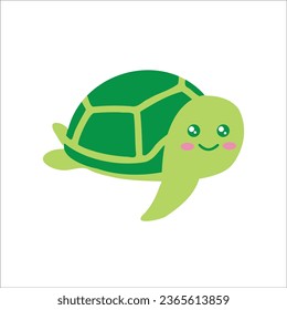 Cute baby turtle vector illustration