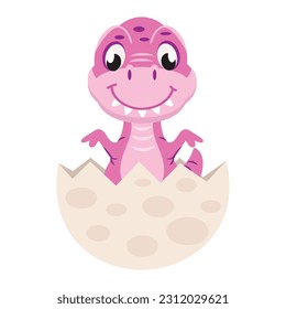 Cute baby tyrannosaur vector cartoon illustration