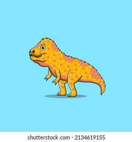 Cute baby tyrannosaurus cartoon character illustration