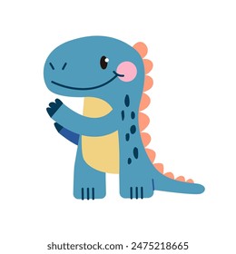 
Cute Baby Tyrannosaurus Isolated on White Background. Design for Kids Clothes, Invitations, Greeting Cards. Vector Illustration in Cartoon Style.