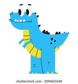 Cute baby tyrannosaurus vector cartoon illustration isolated on a white background.