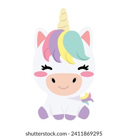 Cute Baby Unicorn character doodle 