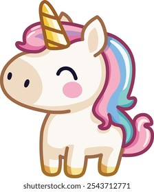 Cute baby unicorn in a kawaii style