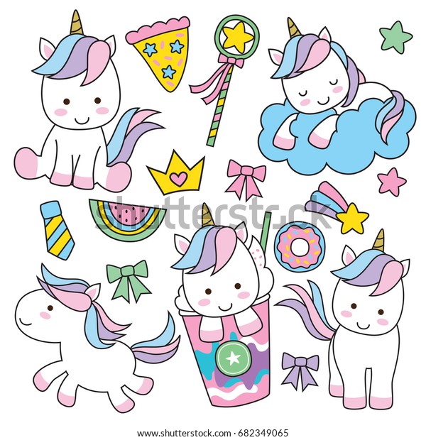 Joli Bebe Licorne Illustration Vectorielle Aux Image Vectorielle De Stock Libre De Droits