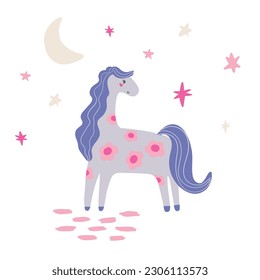 cute baby unicorn vector print