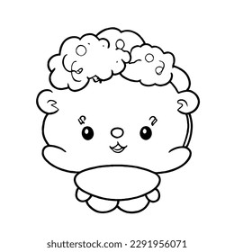 Cute Baby Vector Character in EPS  with black and white minimal art drawing