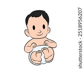 cute baby vector design suitable for stickers, decorations, symbols