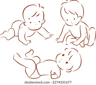 Cute Baby Vector Flat Illustration Design