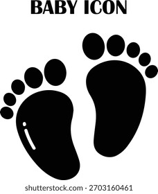 Icono lindo del Vector del bebé en estilo plano simple, perfecto para el cuidado de los niños, la crianza, y los proyectos del diseño del vivero