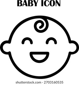 Icono lindo del Vector del bebé en estilo plano simple, perfecto para el cuidado de los niños, la crianza, y los proyectos del diseño del vivero