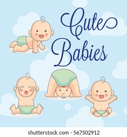 Cute Baby Vector Illustration
