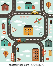 cute baby vehicle pattern design. vector illustration