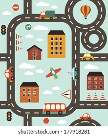 cute baby vehicle pattern design. vector illustration