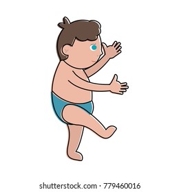 Cute baby walking