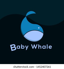 Cute Baby Whale Logo Design