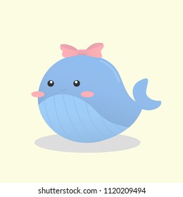 Cute baby whale vector design illustration